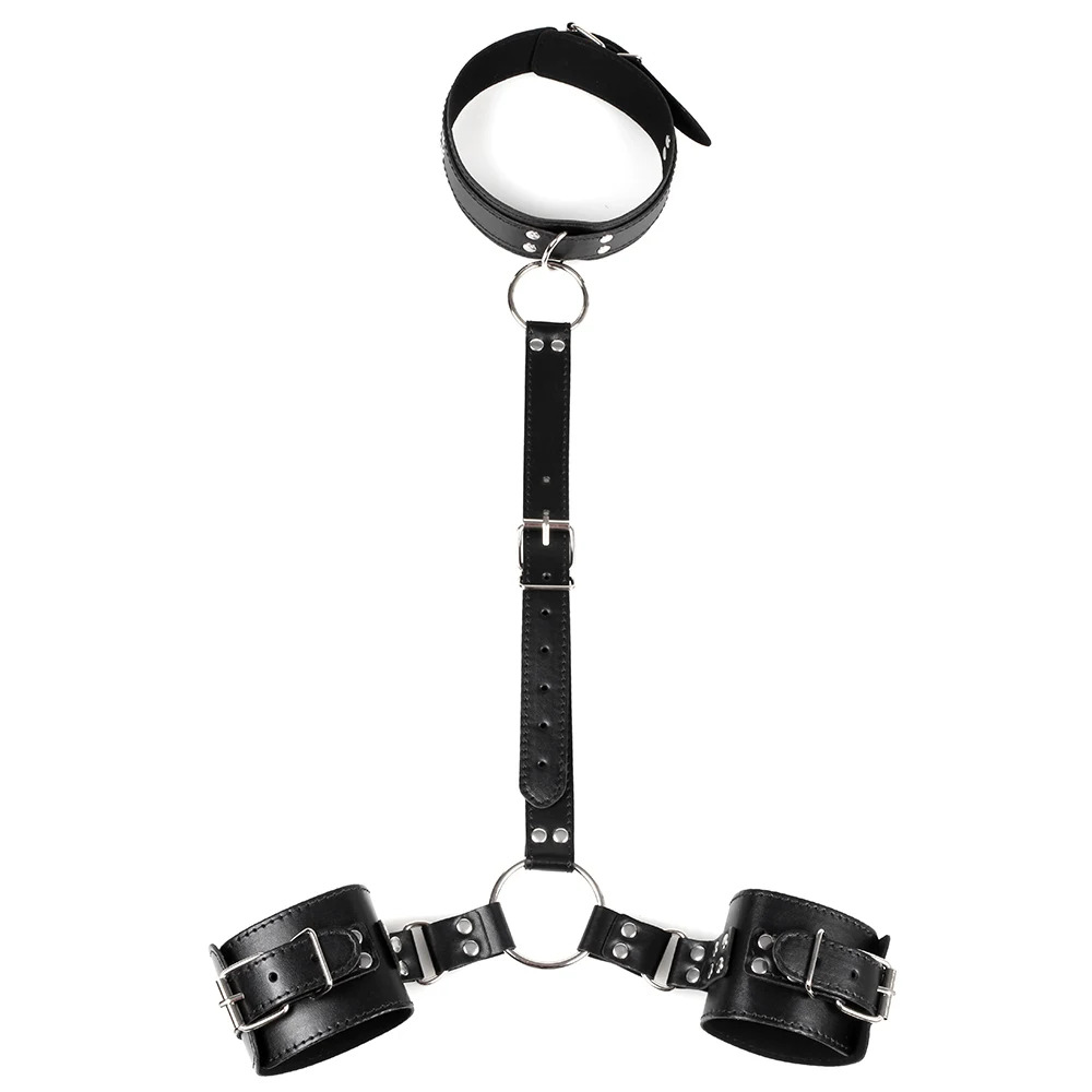 Behind The Back Collar And Arm Bdsm Cuff Black The Vibrator Place